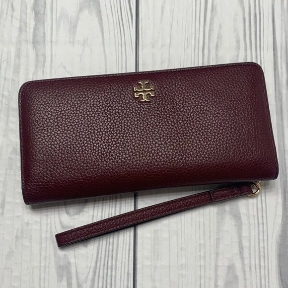 Tory Burch Handbags - Tory Burch Robinson Zip Continental Wallet Maroon Burgundy Port Wine Merlot